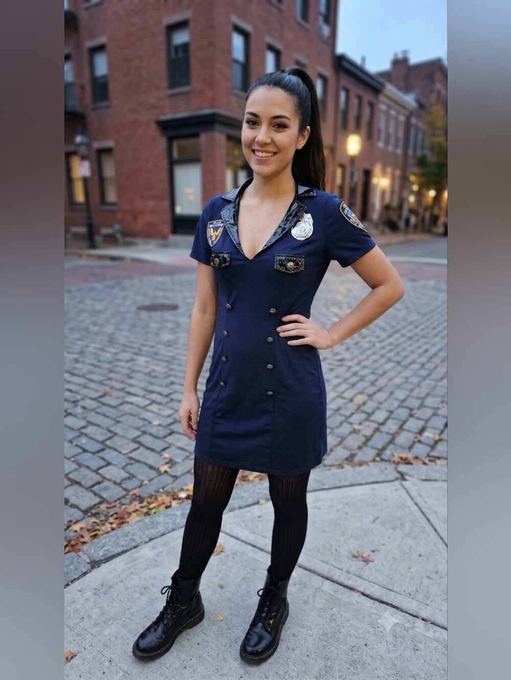 Spirit Navy Police-Style Short Sleeve Dress